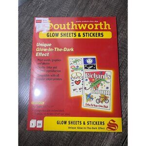 New Soouthworth Glow sheets & Stickers InkJet printable repositionable 5 Sheets